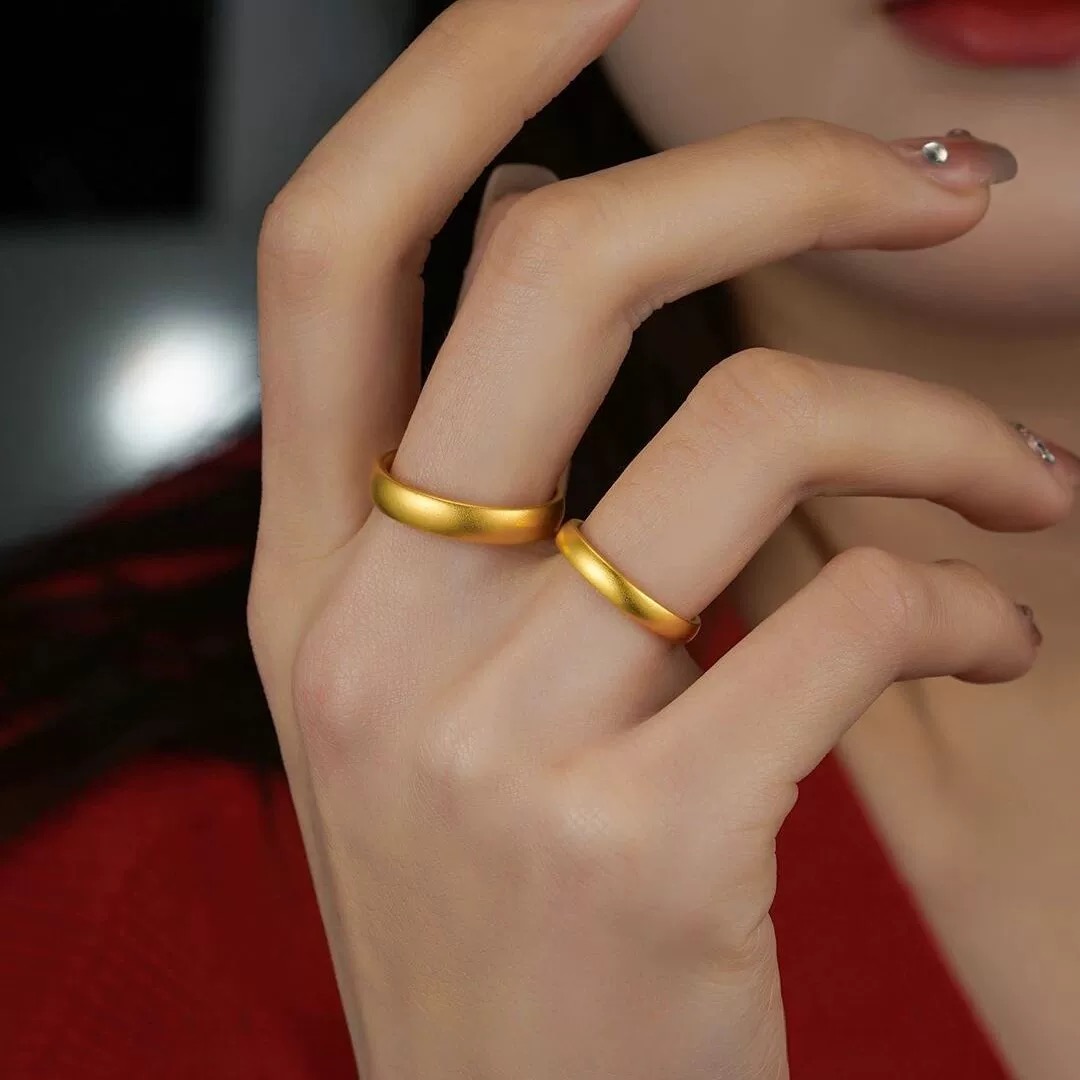 足金999  泥鳅背戒指 11号圈口