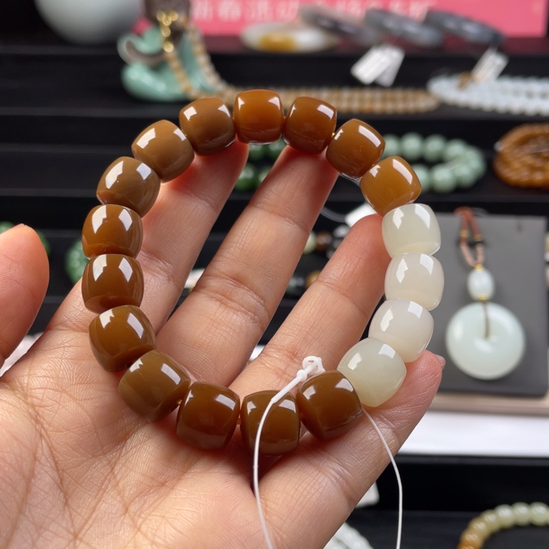 和田玉手串未镶嵌镰*