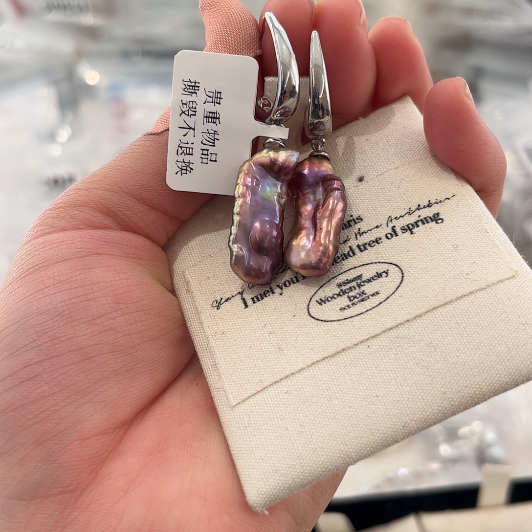 淡水珍珠耳饰合金