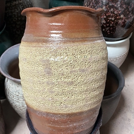 紫砂花盆口19高度29气泡灰尘