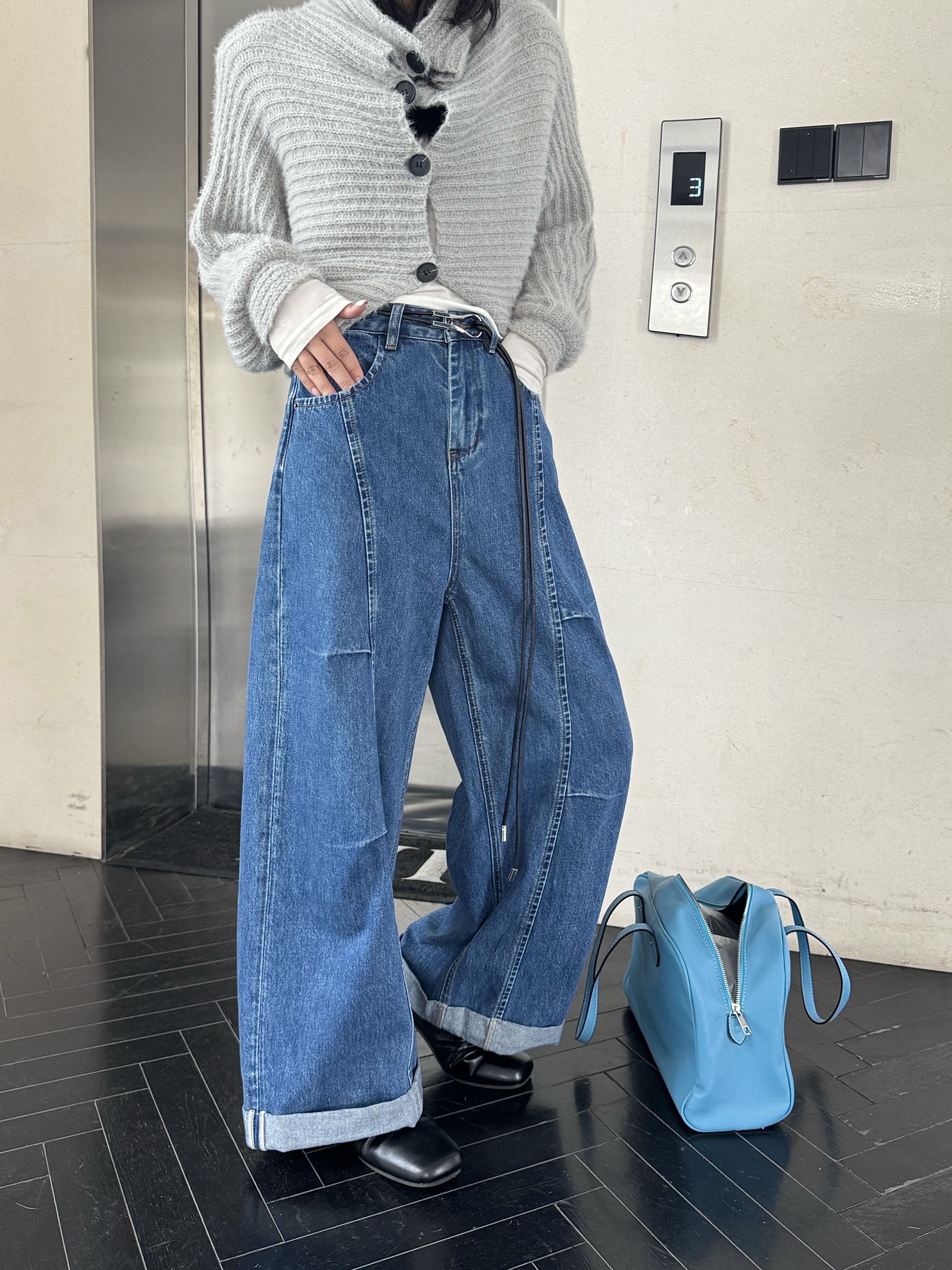 女人阁（牛仔裤87512）欧货潮牌新款百搭时尚九分牛仔裤