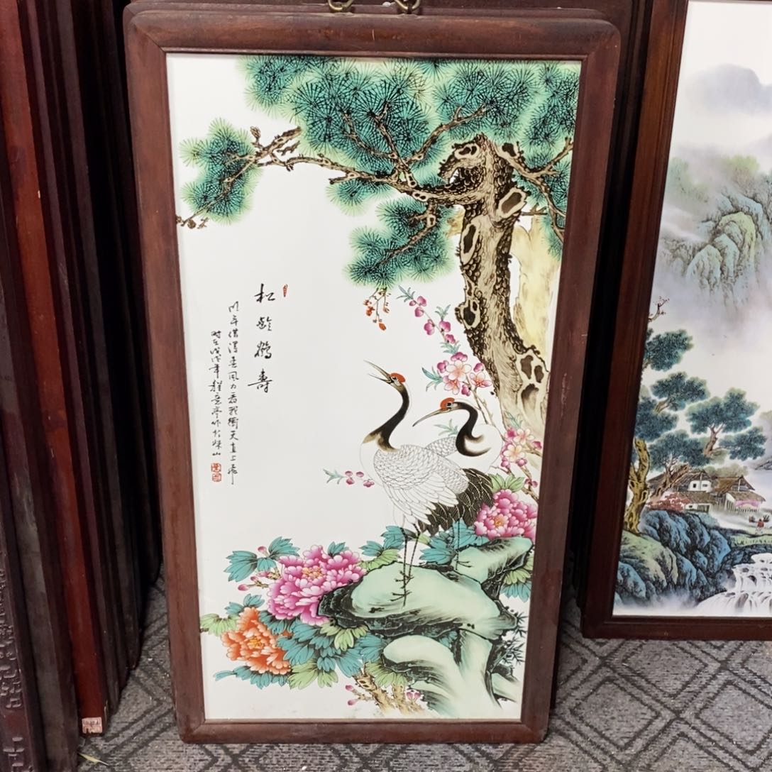 瓷片86*46 景德镇瓷板画柴窑烧制