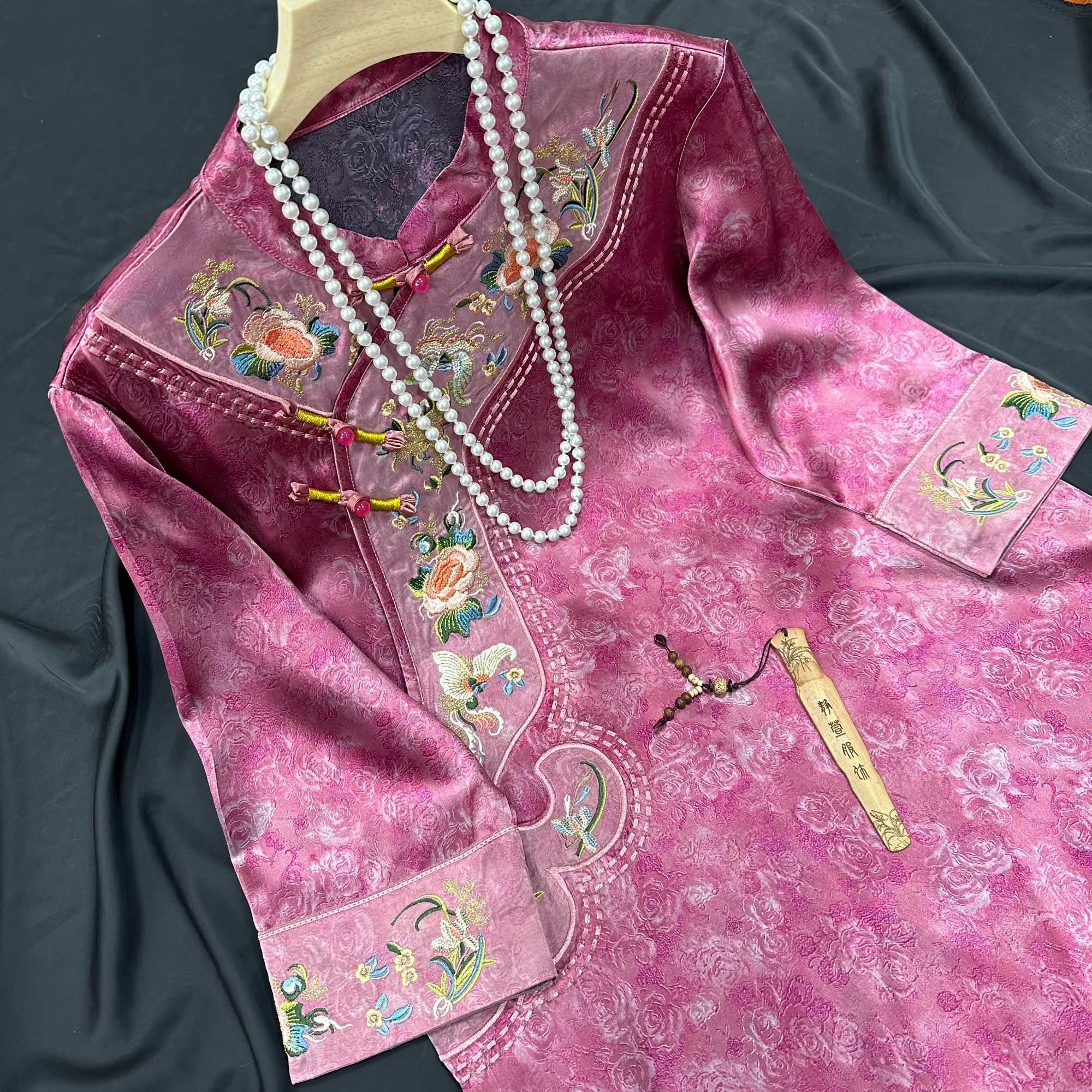 2943《粉黛》常熟春夏新款重磅重工气质新中式国风复古提花连衣裙