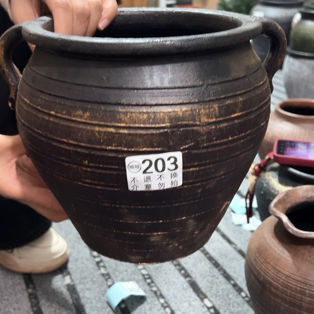 红陶瑕疵大口双耳203