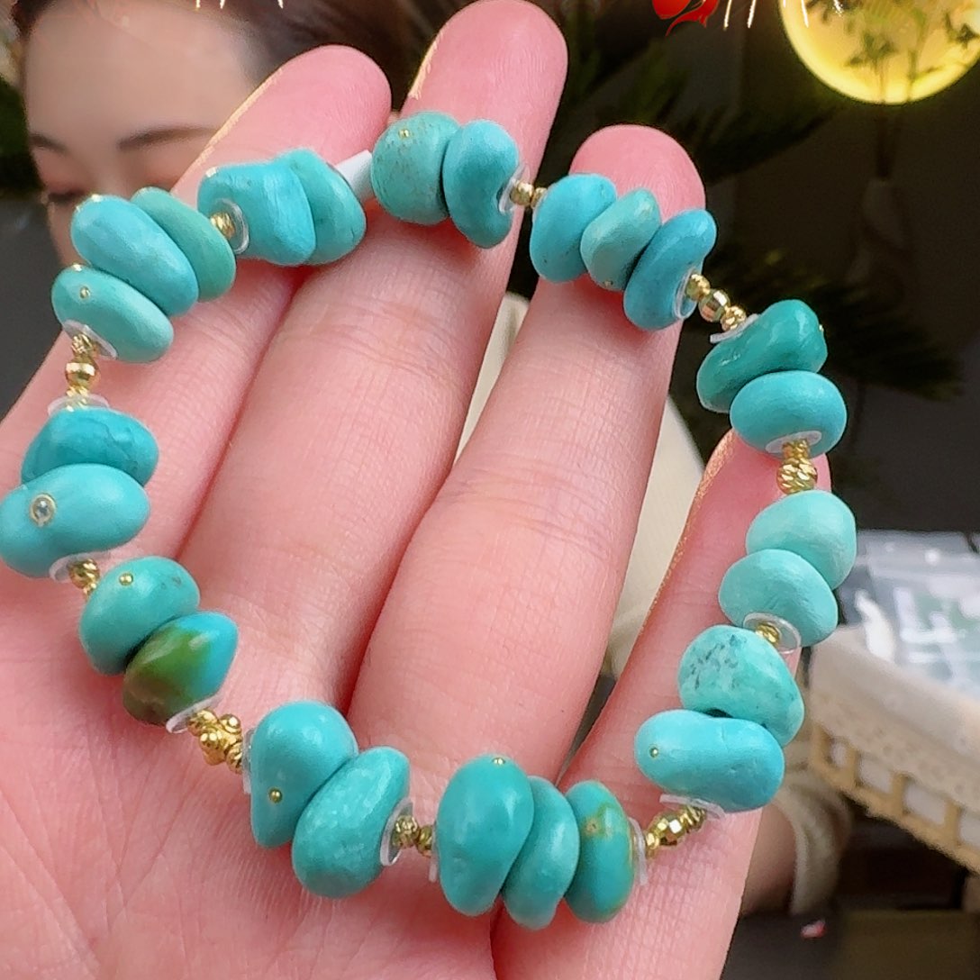 绿松石珠宝奇石18K金镶嵌