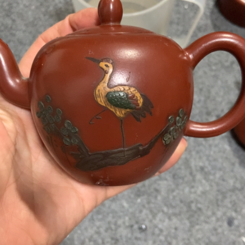 有***有茶壶紫砂陶瓷摆件工艺品