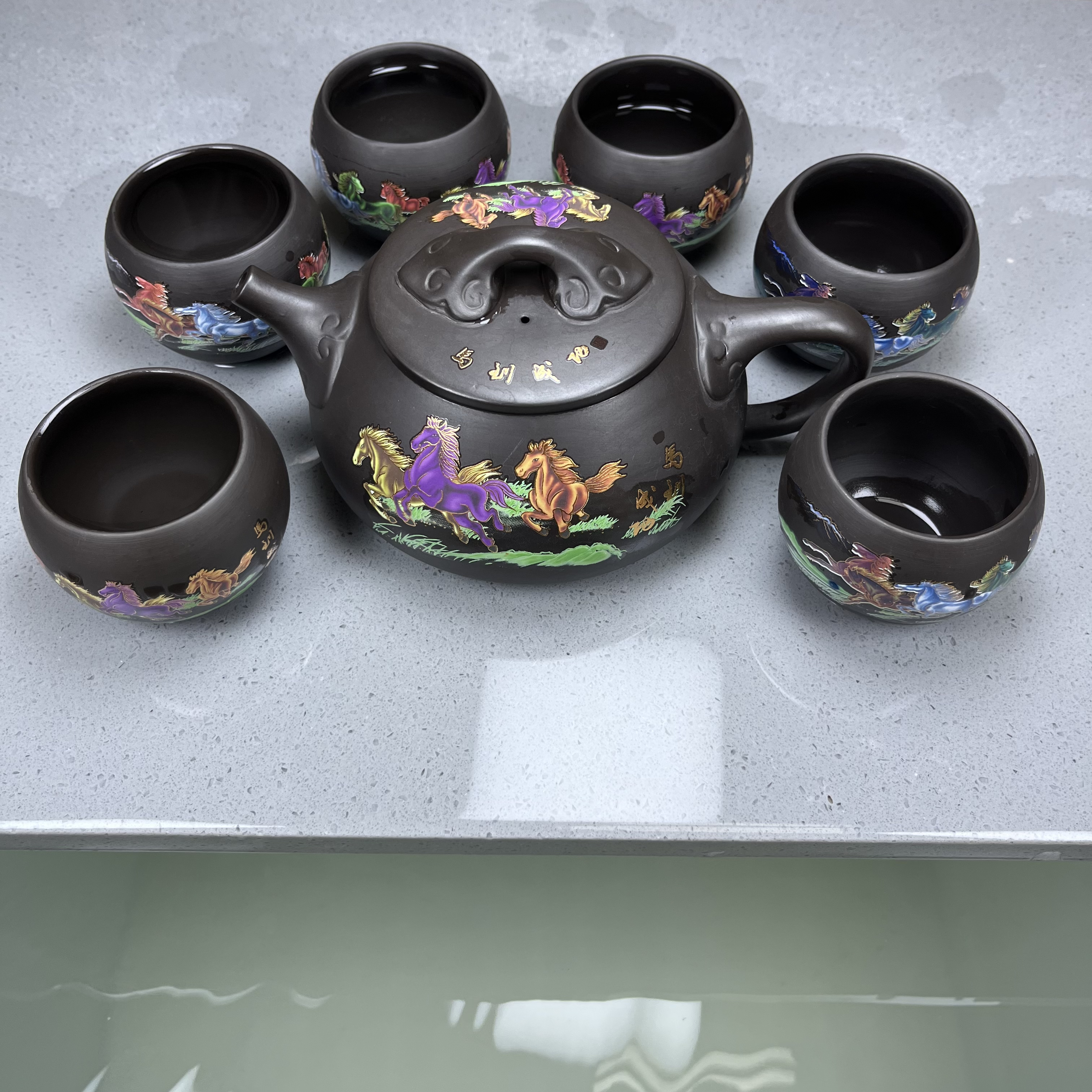 马到成功 大石瓢 一壶六龙蛋主人杯 茶具套装