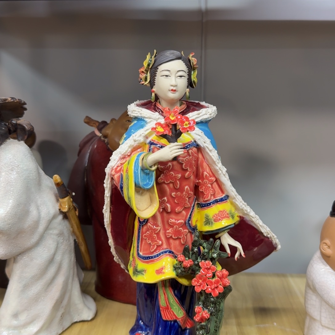 差***生石湾窑陶瓷摆件古代美女