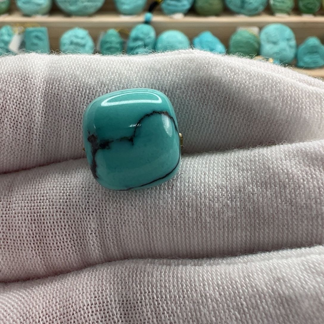 未镶嵌绿松石老型珠13.5x12.3mm