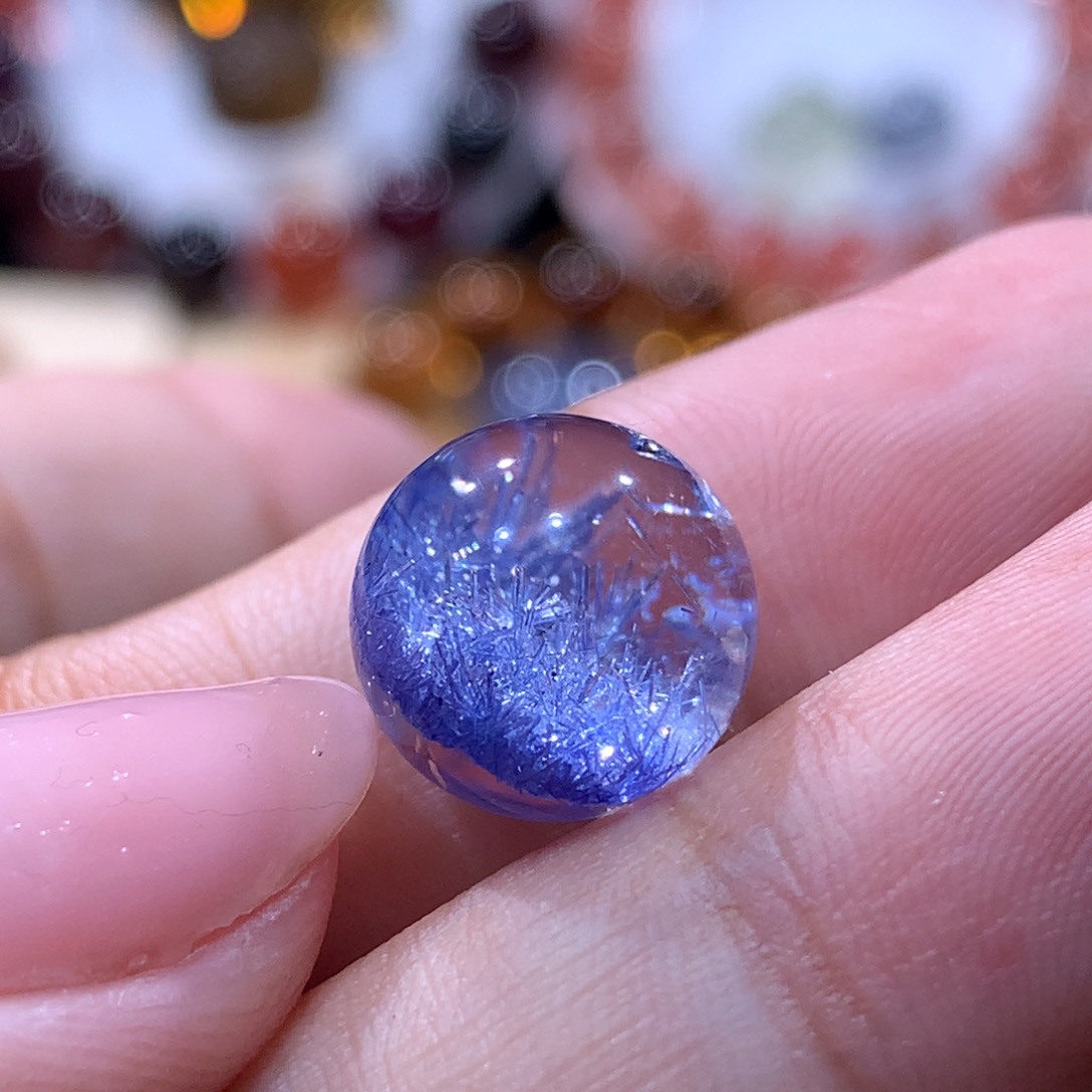 蛇***哇水晶未镶嵌吊坠(不含链)蓝线石单珠12.1mm