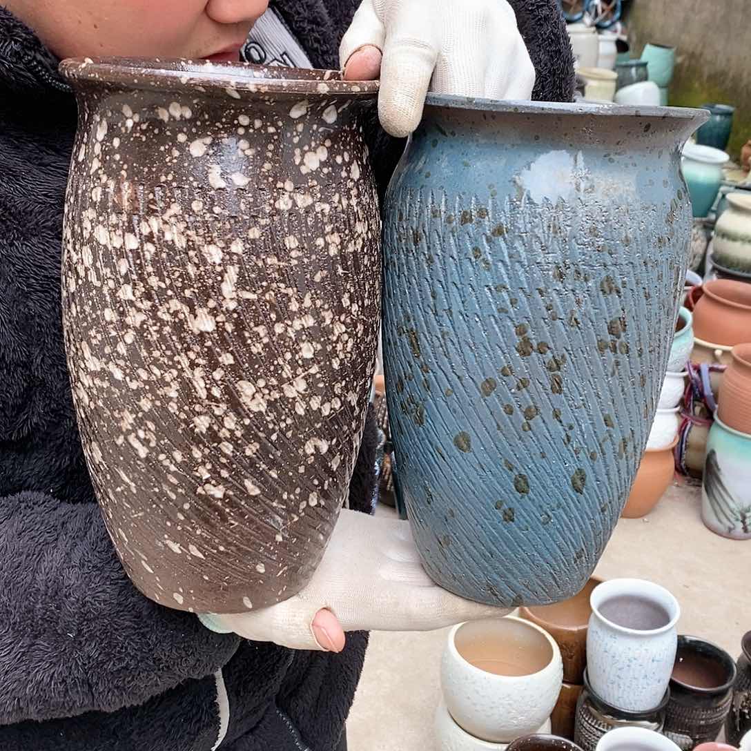 紫砂花盆瑕疵口15高25