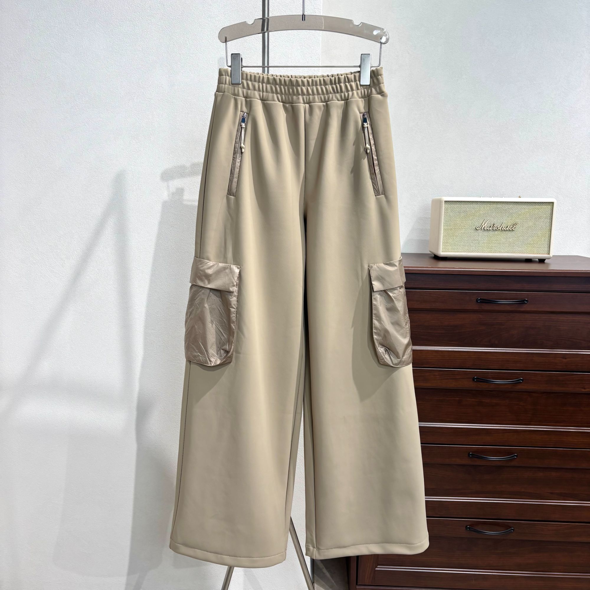 CKZ5827 意大利客人订单 松紧腰加绒工装直筒裤