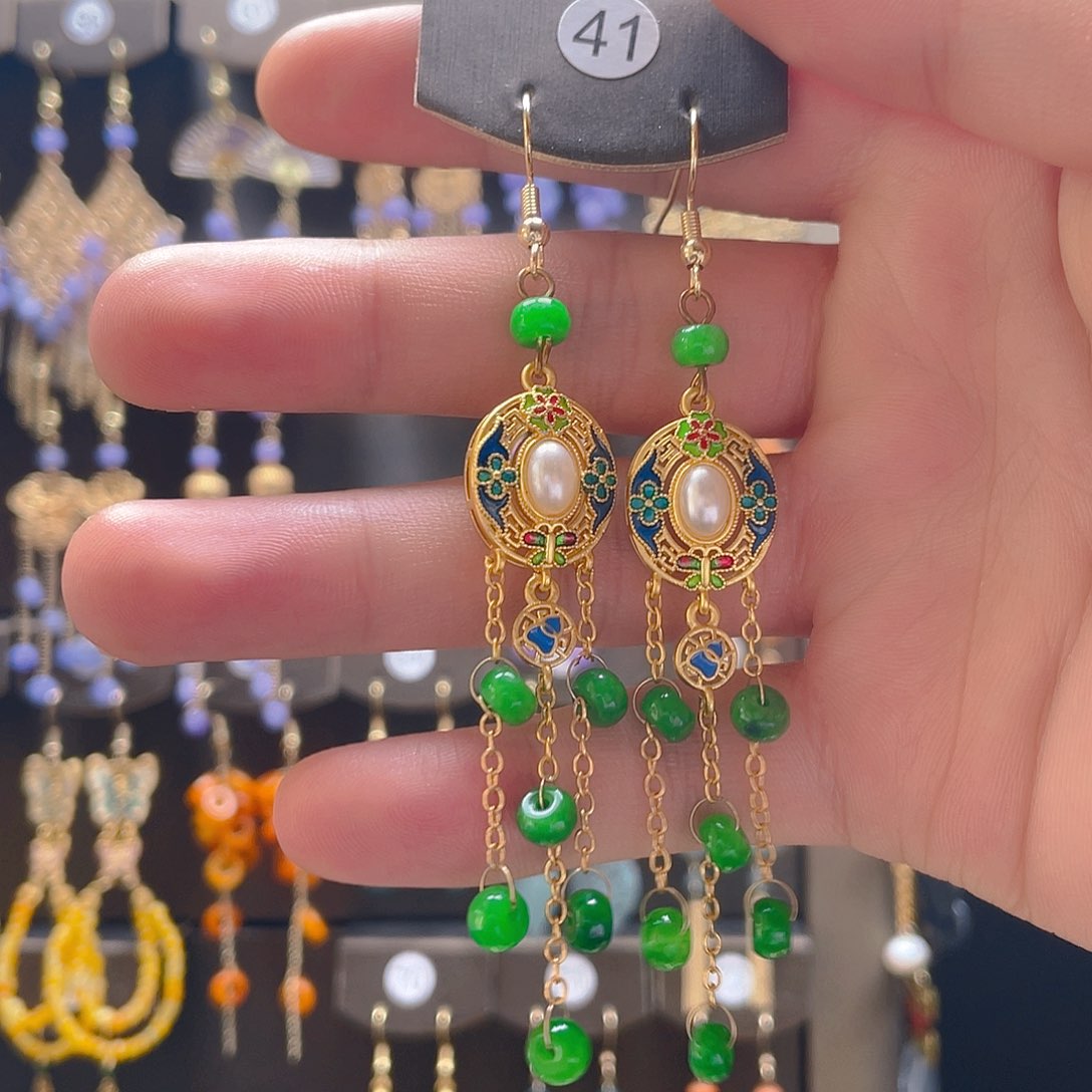 翡翠合金耳饰翡翠