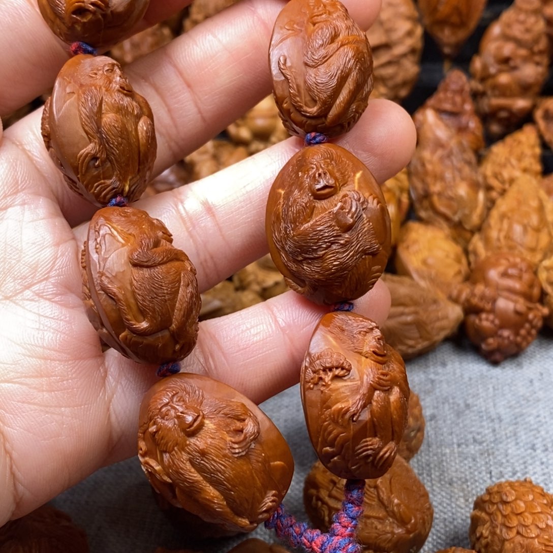 橄榄核手串/手链2.1四花铁核 风景加官封候手窜 不接定制