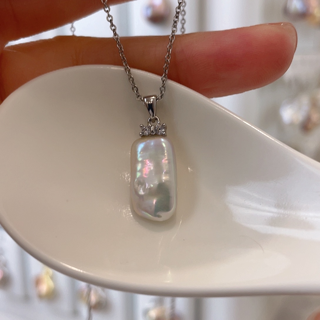 淡水珍珠颈饰银S925镶嵌