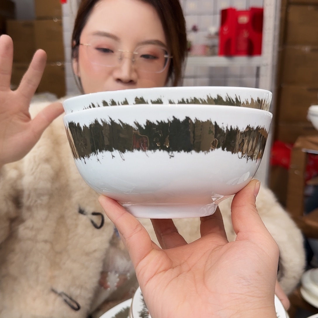 骨瓷高骨6英寸饭碗15cm4个外贸骨瓷
