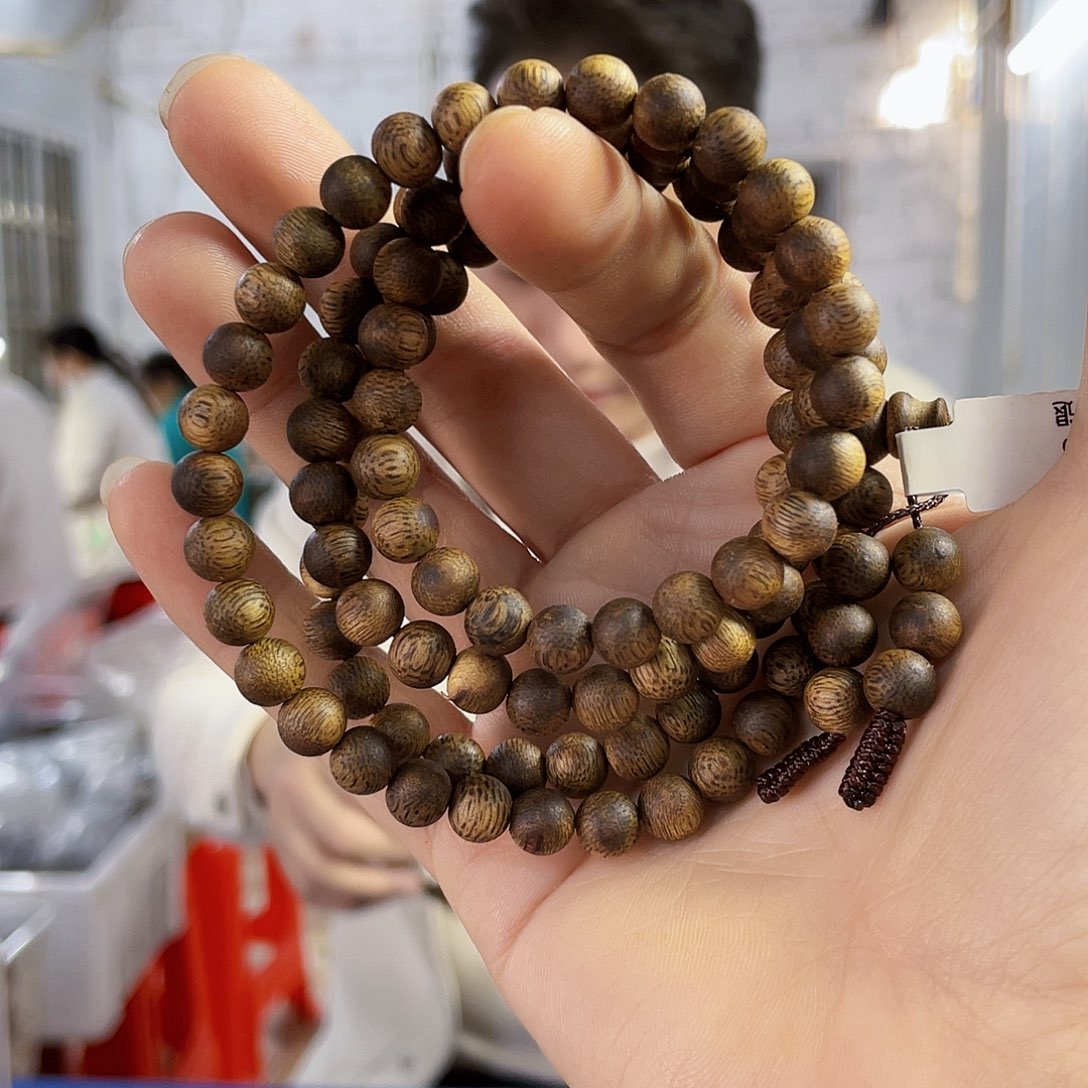 沉香手串棋楠金沙叶圆珠长串0.7/15克多样性发一