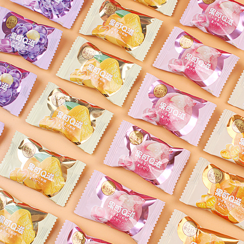阿Q熊果町Q滋果汁软糖剥皮软糖白桃味葡萄味喜糖休闲零食