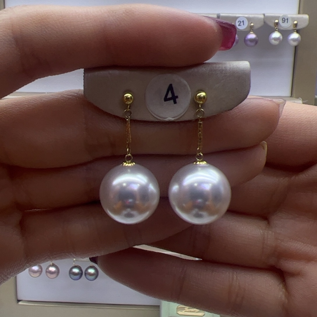 淡水珍珠耳饰18K金镶嵌