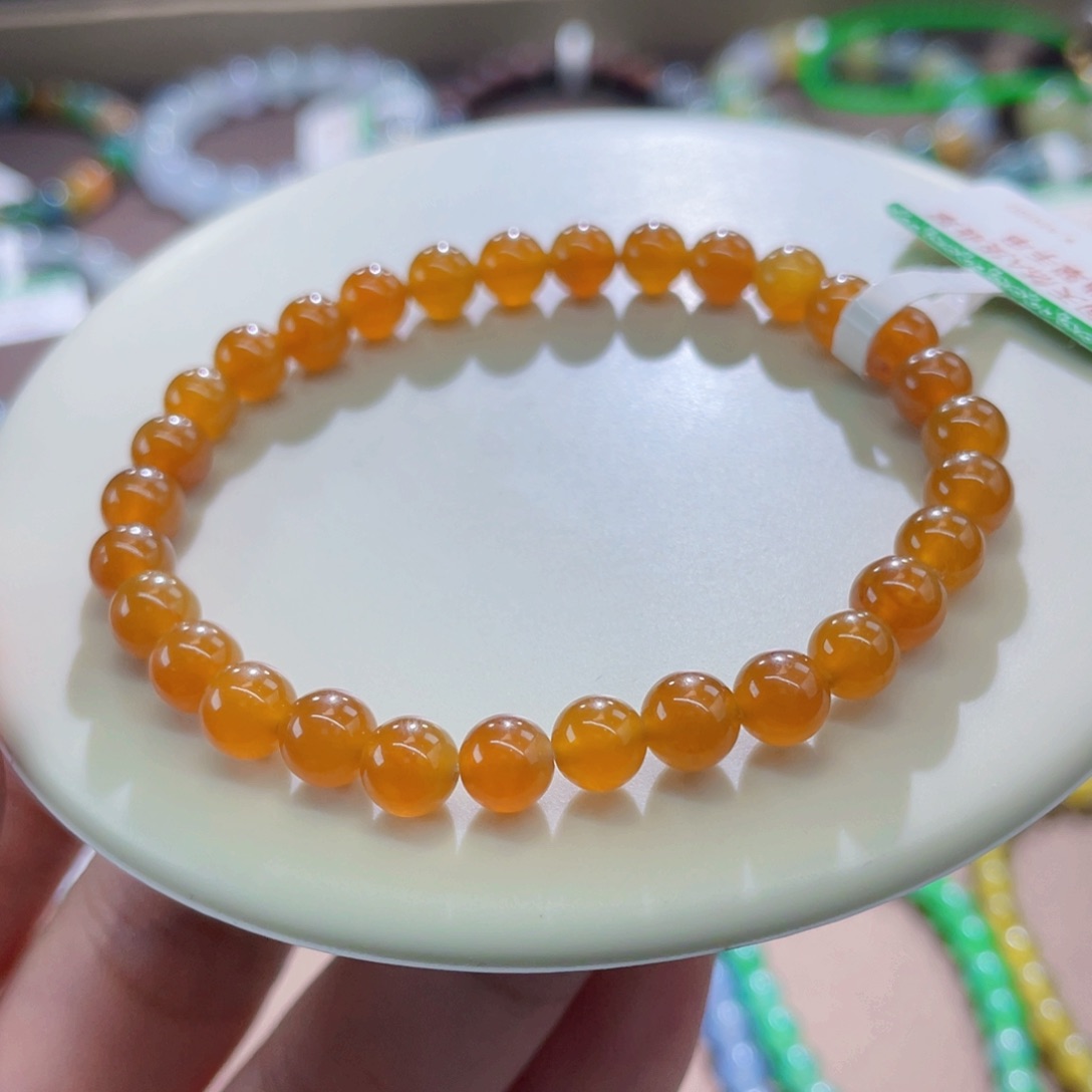 未镶嵌手链翡翠冰润橘红卡5.9