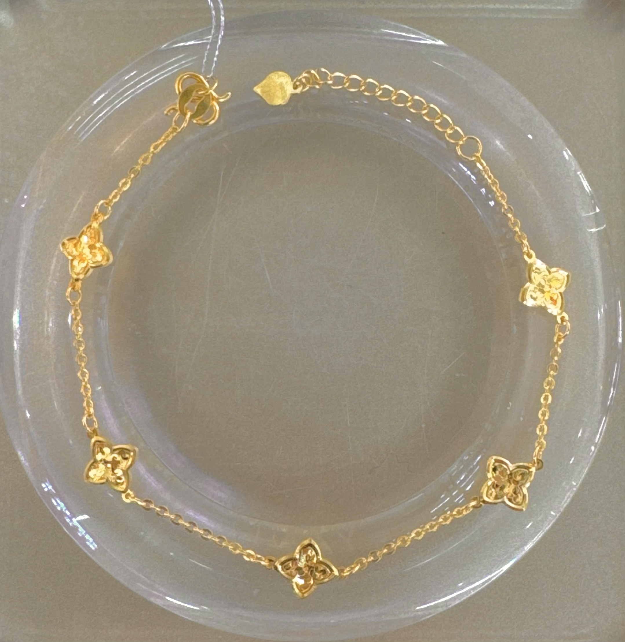 1A足金星星手链4.2g