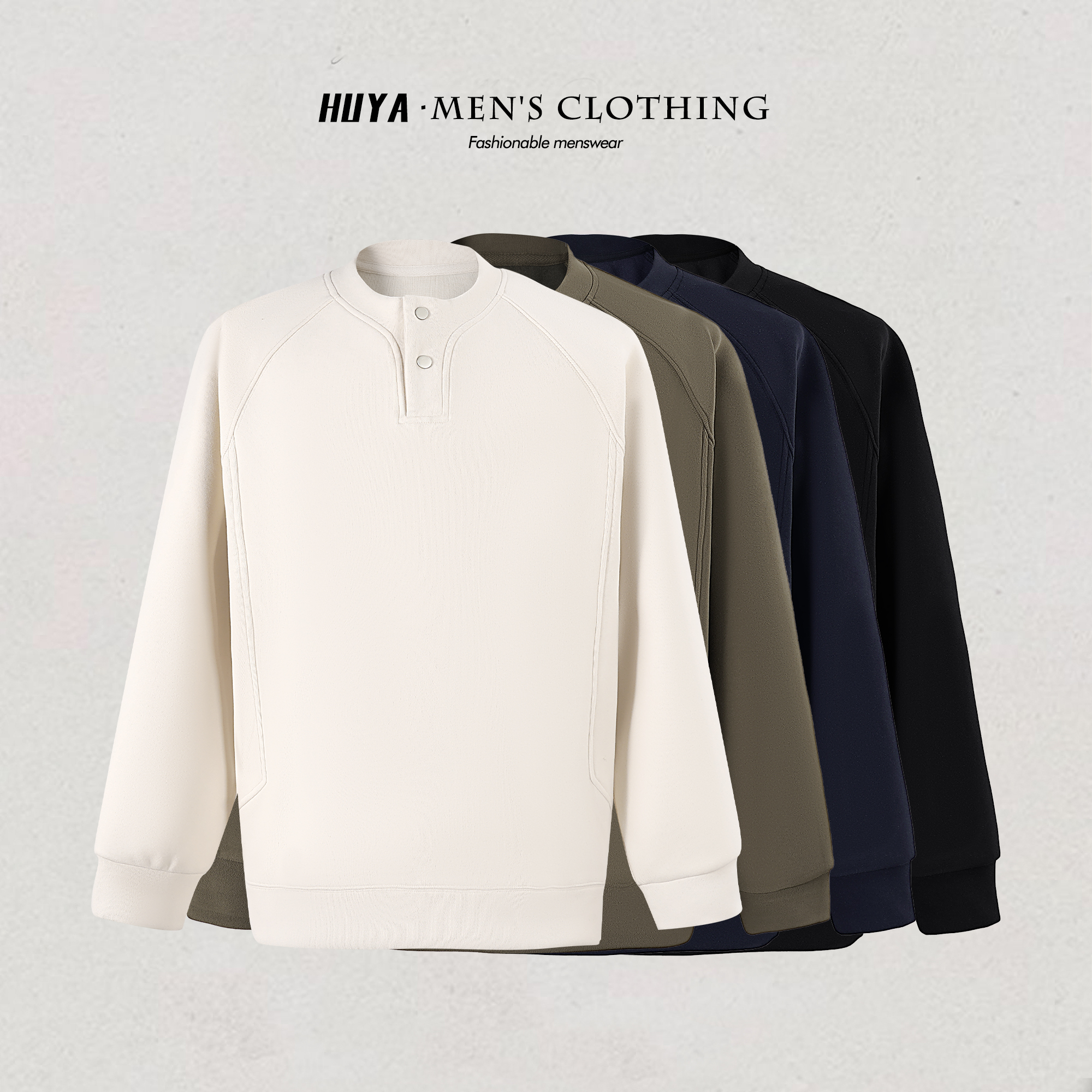 【冰总专属】冬季桑蚕丝双面绒羊毛慵懒感时尚长袖圆领卫衣男M66866