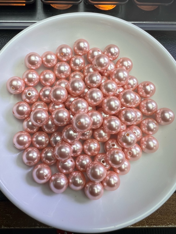 天然珠宝玉石 粉贝珠Y1543  8mm 30颗（赠弹力线）