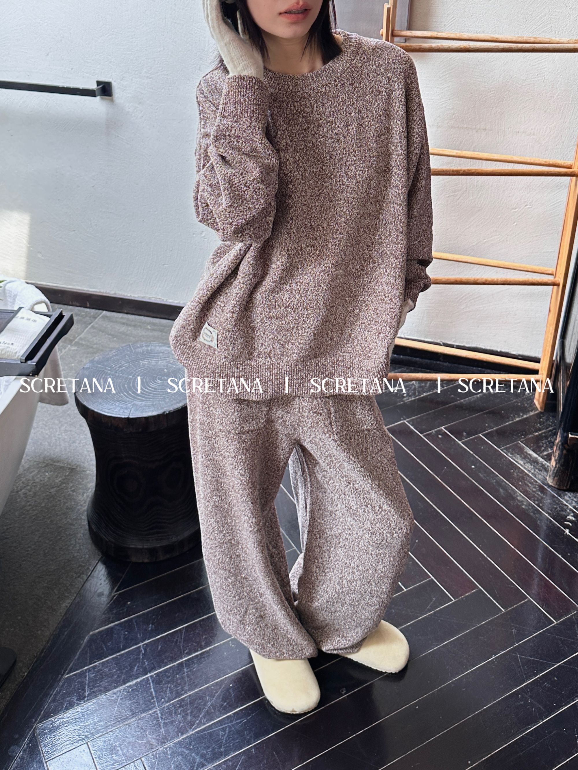 SCRETANA/安娜的秘密雾纱秋冬睡衣简约云雾轻奢可外穿保暖家居服