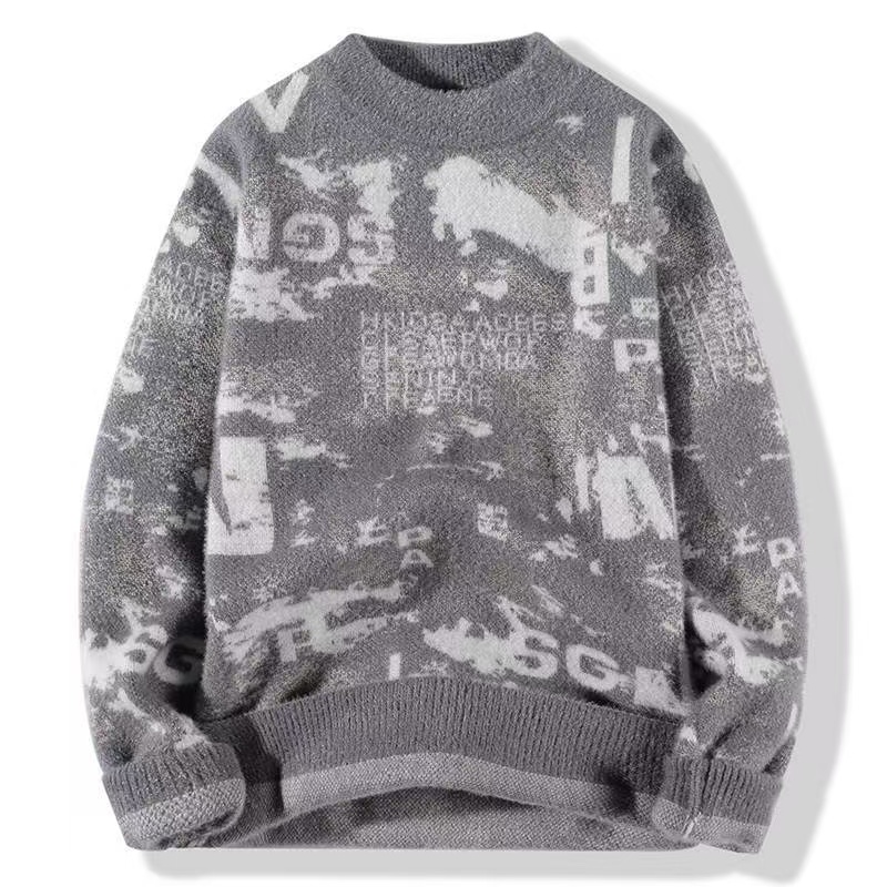 (201-260)男士毛衣2网红百搭宽松加厚长袖保暖针织秋冬休闲冬季