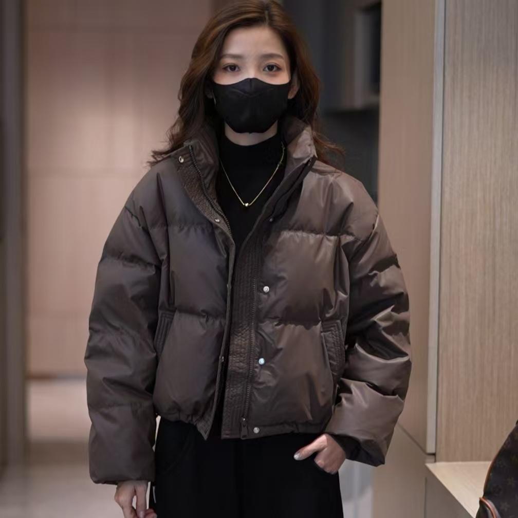 【原版正品】现货 免洗PU软蛋白皮小个子羽绒服短款外套