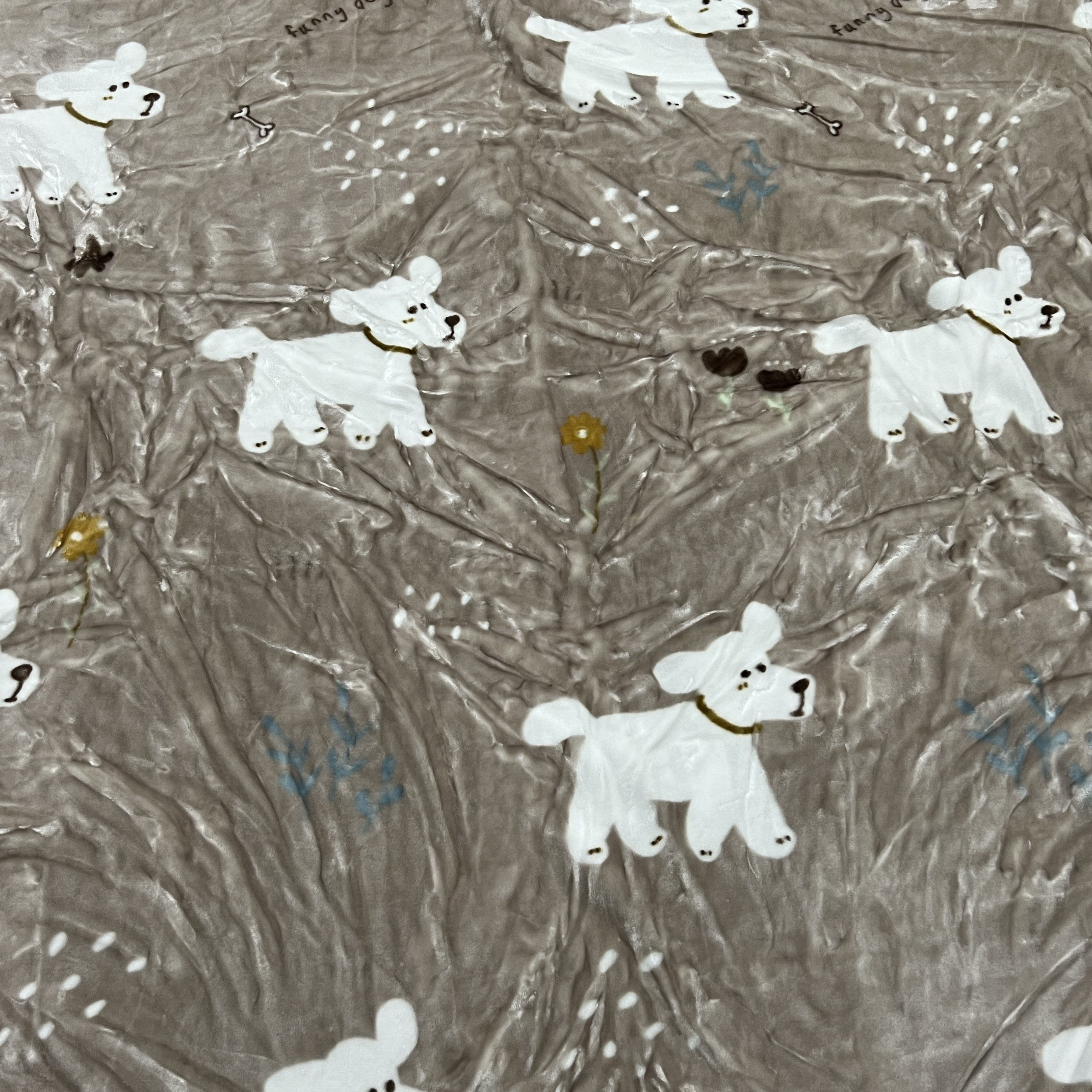 150×200cm 棕色小白狗 双层 云毯毛毯卧室双人
