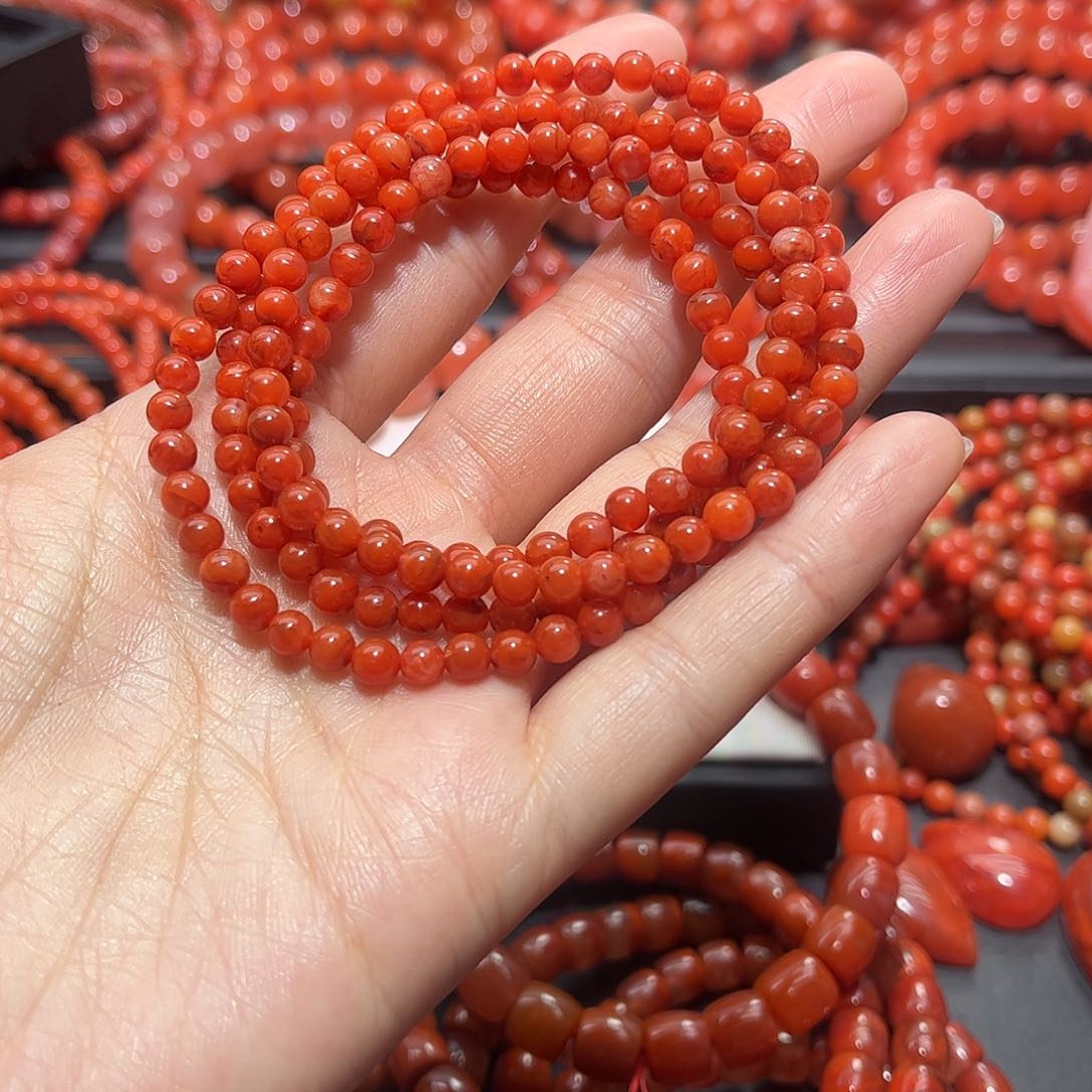 南红玛瑙手链未镶嵌