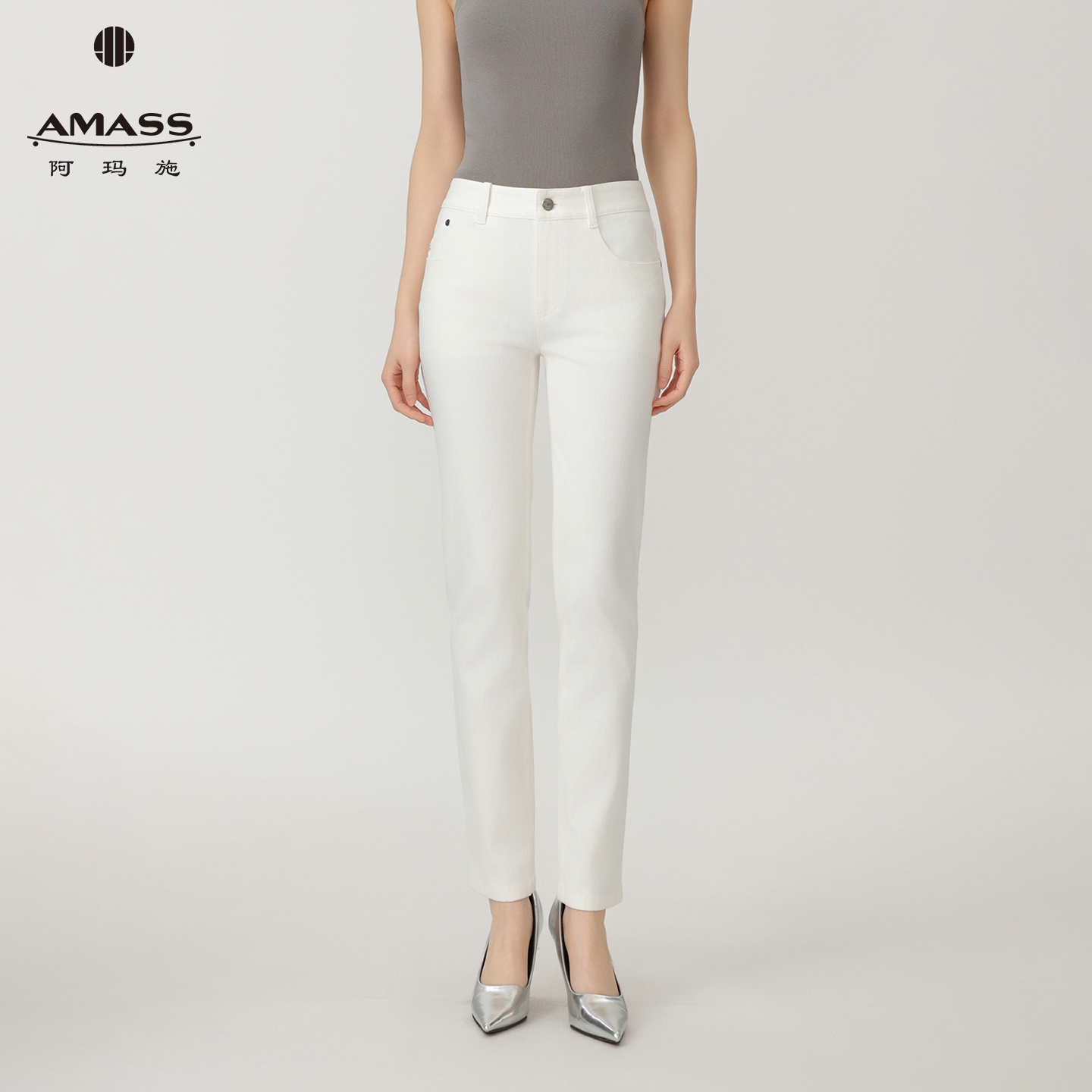AMASS/阿玛施秋季新款轻职风高级感时尚通勤修身铅笔裤女 5100525