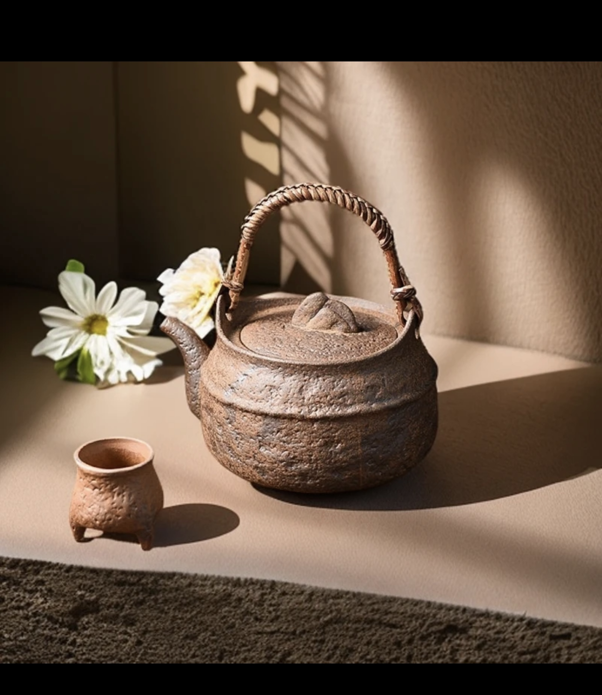 （卓尼）大提梁1000cc粗陶岩泥煮茶壶可炭火电陶炉酒精炉煮水陶瓷