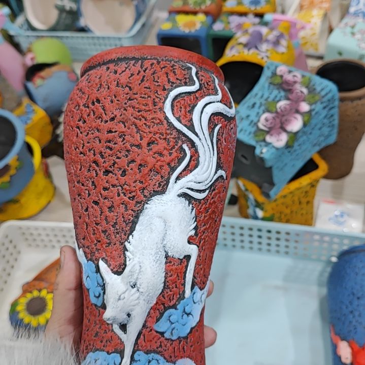 红陶吸水透气的白陶花盆凑满12发货