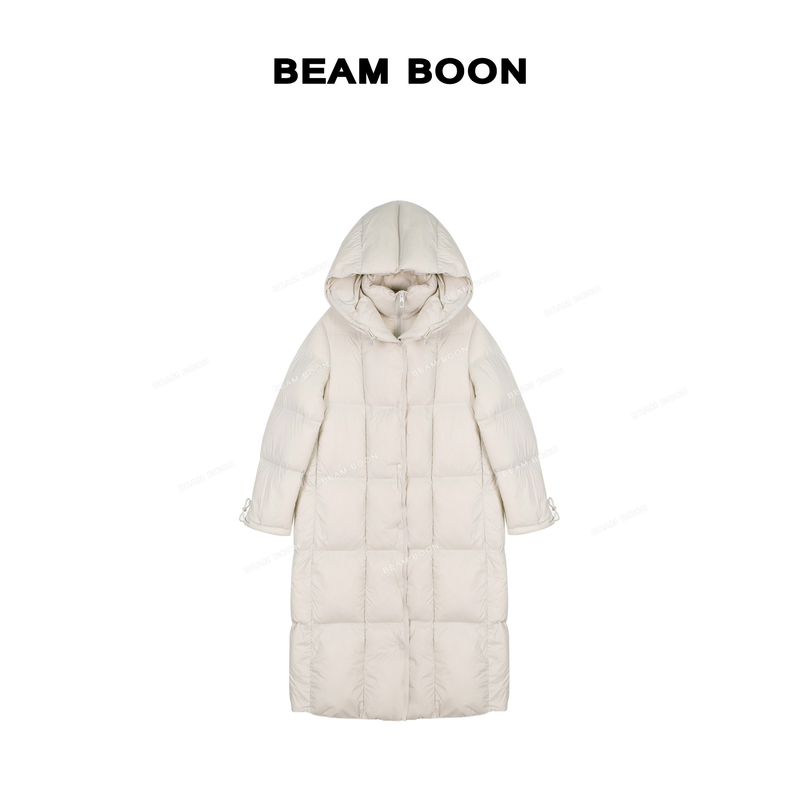 【北极圈羽绒】老钱风轻暖高密防风保温立体压线鸭绒中长羽绒服