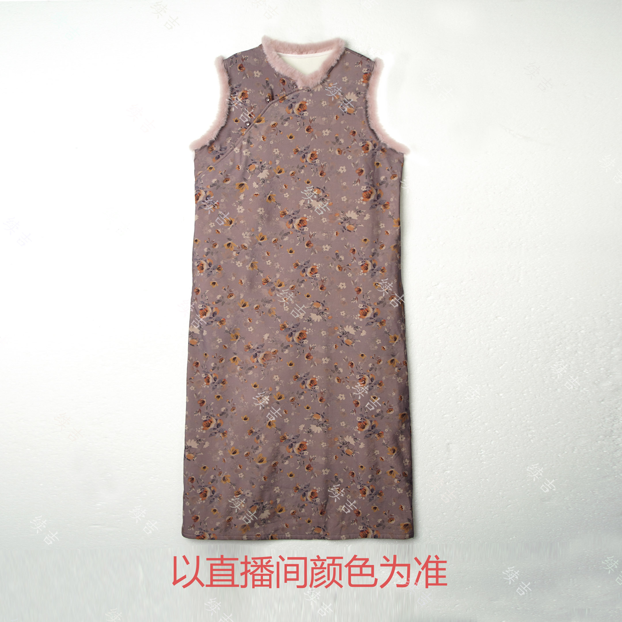 冬-续吉麻衣25-3006【梨云梦远】加绒加厚国风无袖坎肩背心旗袍