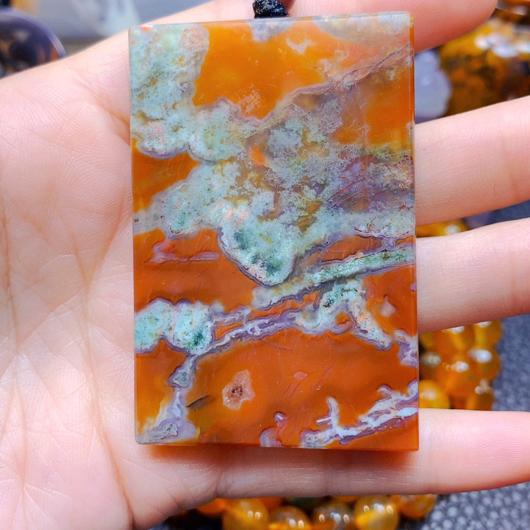 玛瑙/玉髓吊坠21未镶嵌點**金