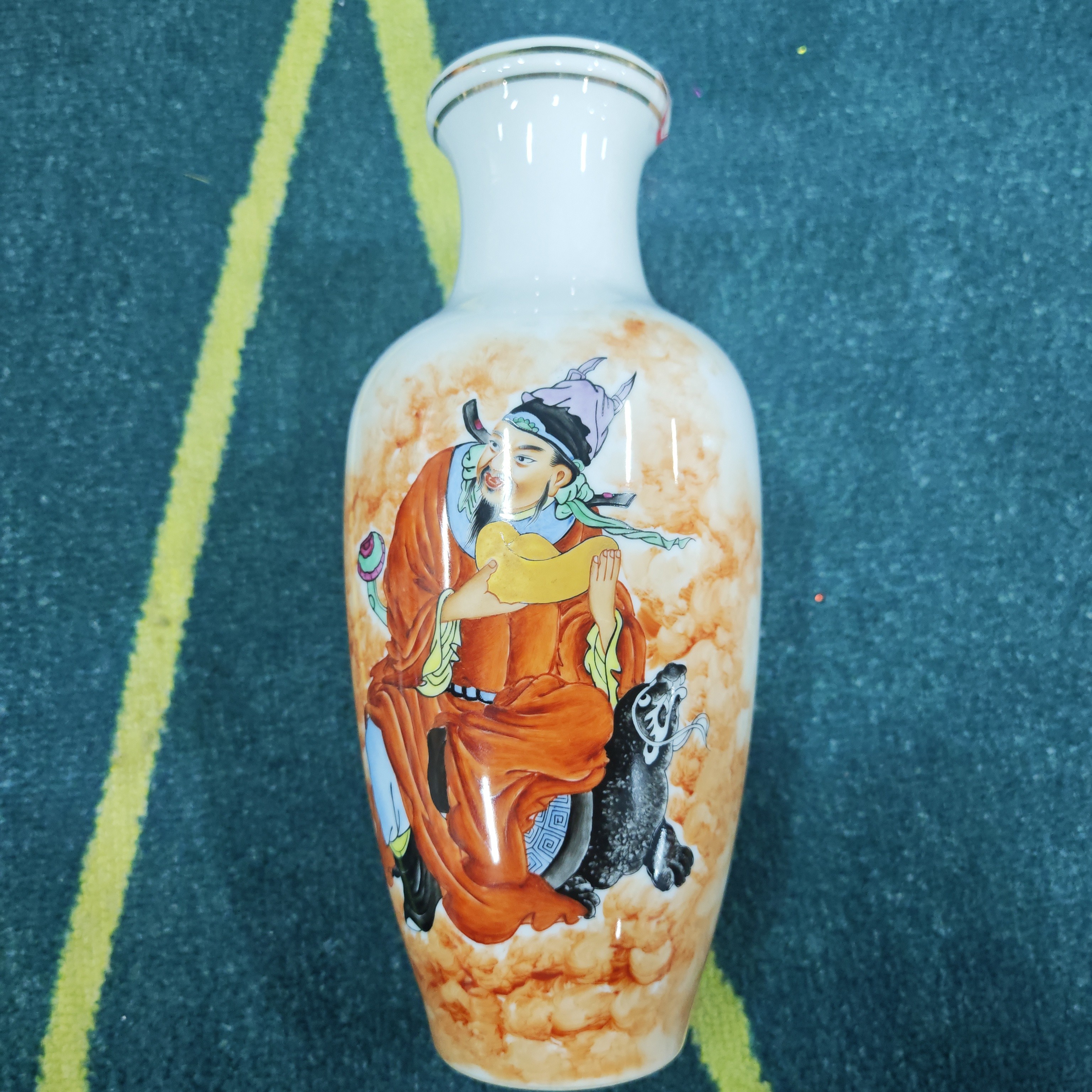  【景德镇】高温陶瓷，W茶道矾红招财进宝瓶瓷流水