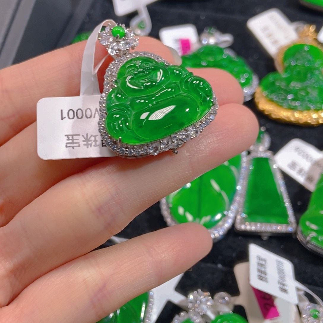 翡翠吊坠(不含链)银S925镶嵌