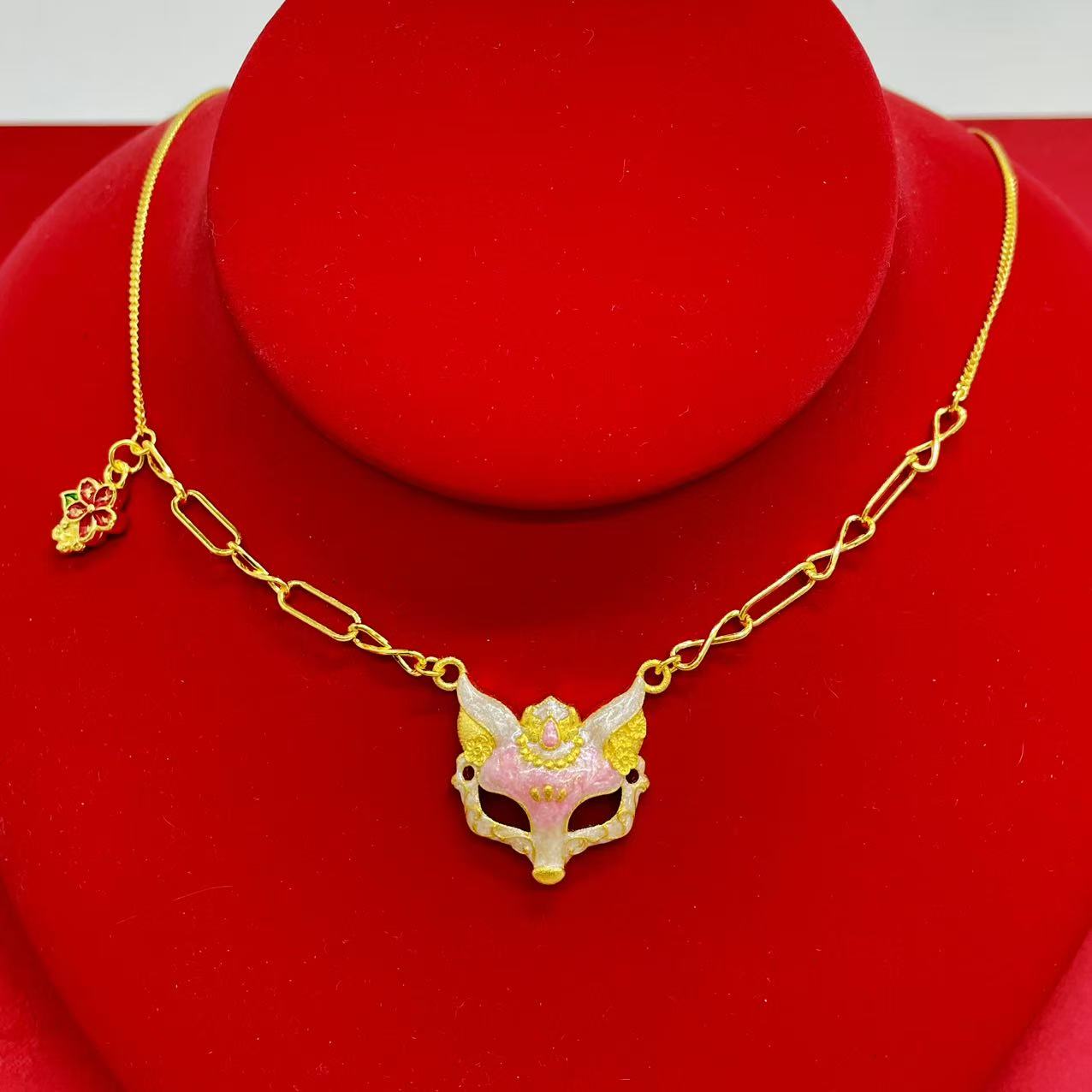 坠链均足银 银项坠/吊坠桃之夭夭套链