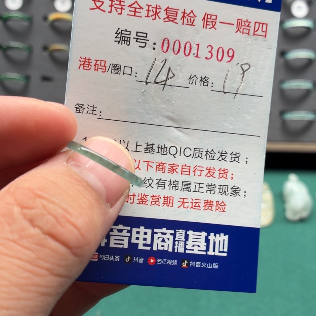 翡翠未镶嵌戒指1309