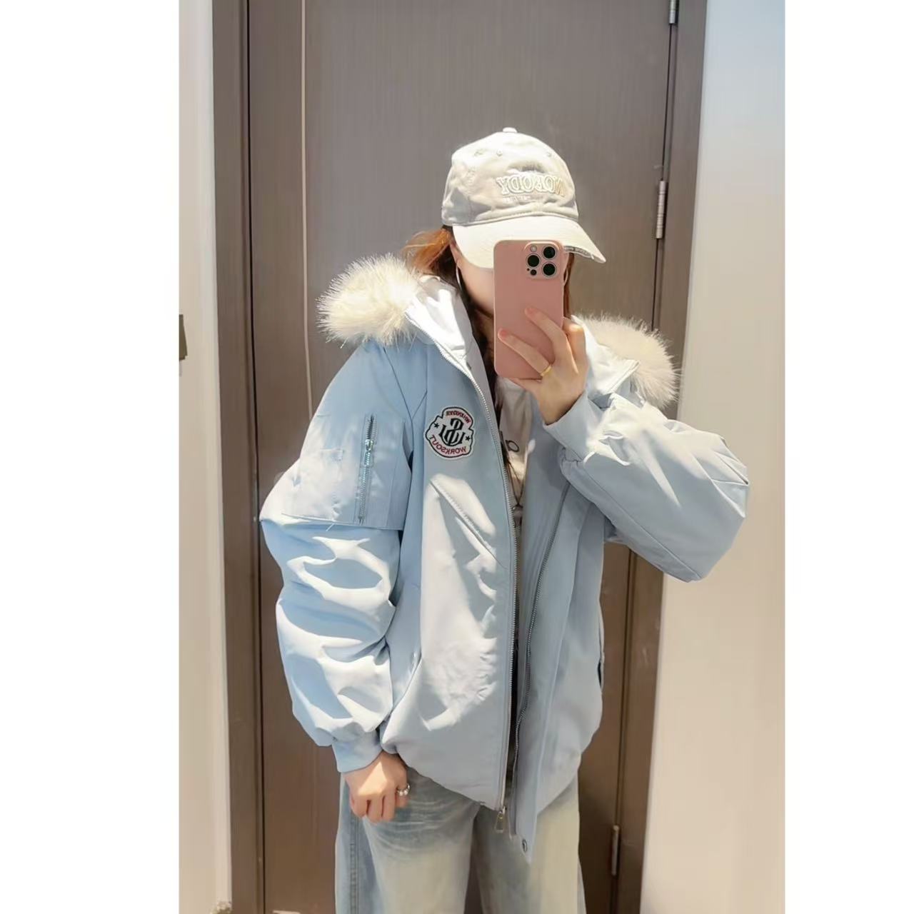 静静专属-大毛领【加绒/加棉】新款加厚保暖棉衣韩版派克棉袄外套