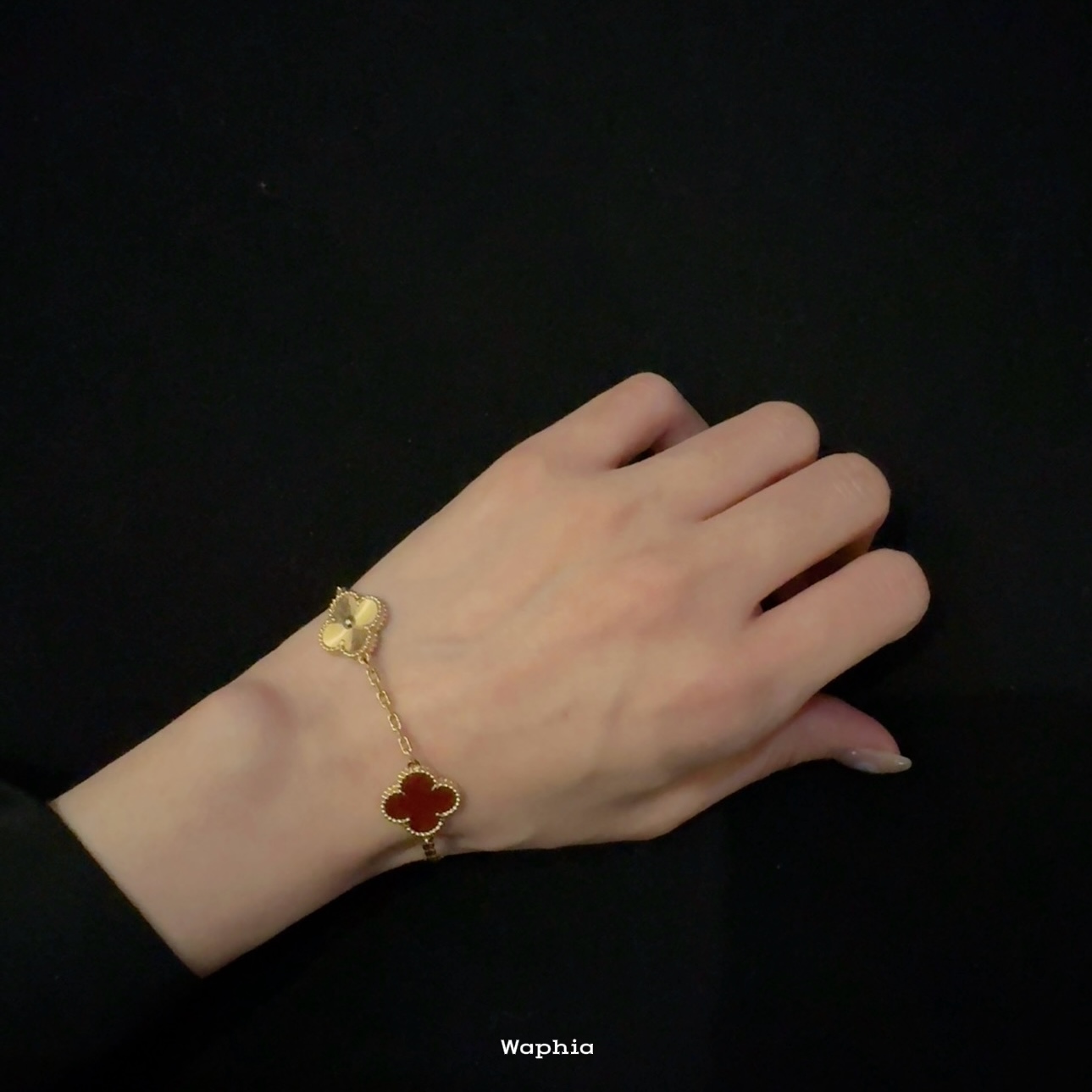 合金手链 Waphia设计师款经典红色时尚【红色五花花手链】  VC001