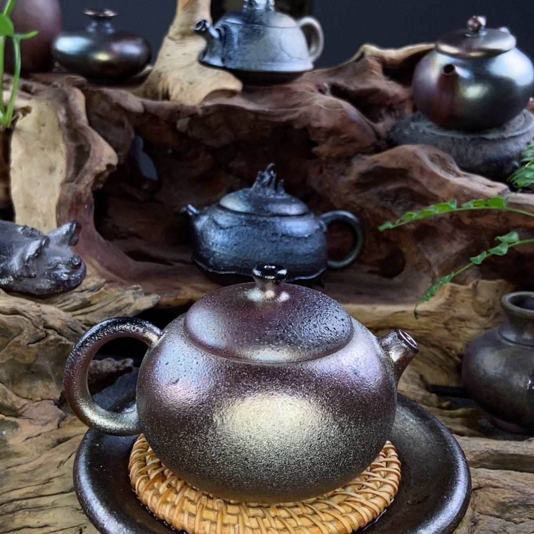 建水紫陶柴烧茶具微瑕