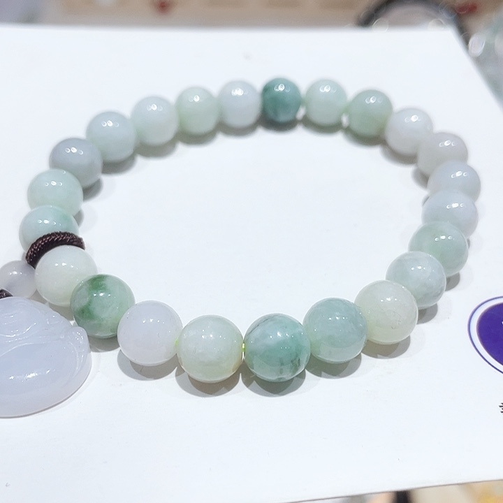 翡翠未镶嵌颈饰8 m天然缅甸翡翠A货手串