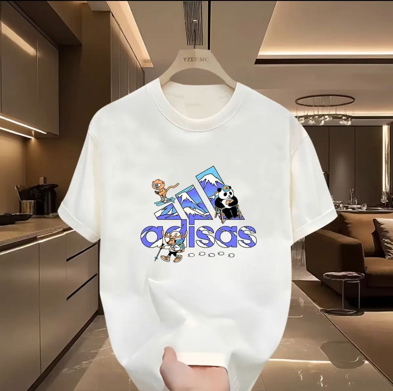 夏季短袖男女休闲上衣透气时尚百搭圆领印花T恤 动物