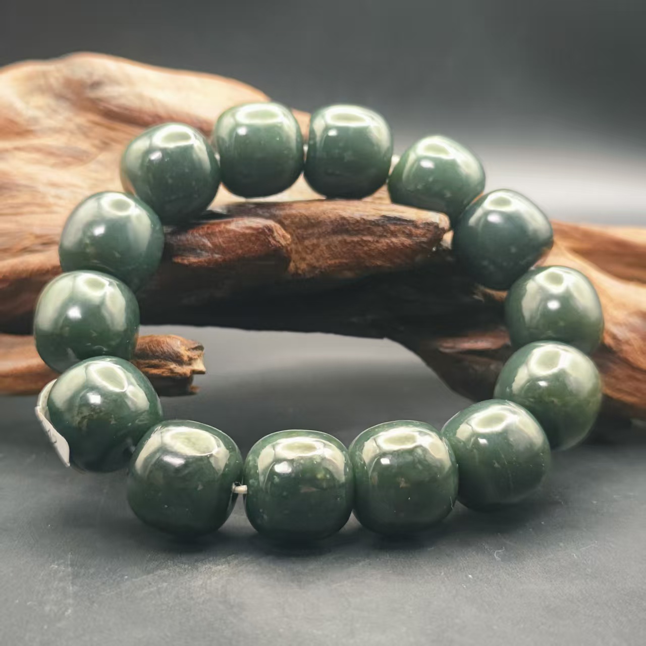 Q和田玉且末桶珠手串（卡16）1042