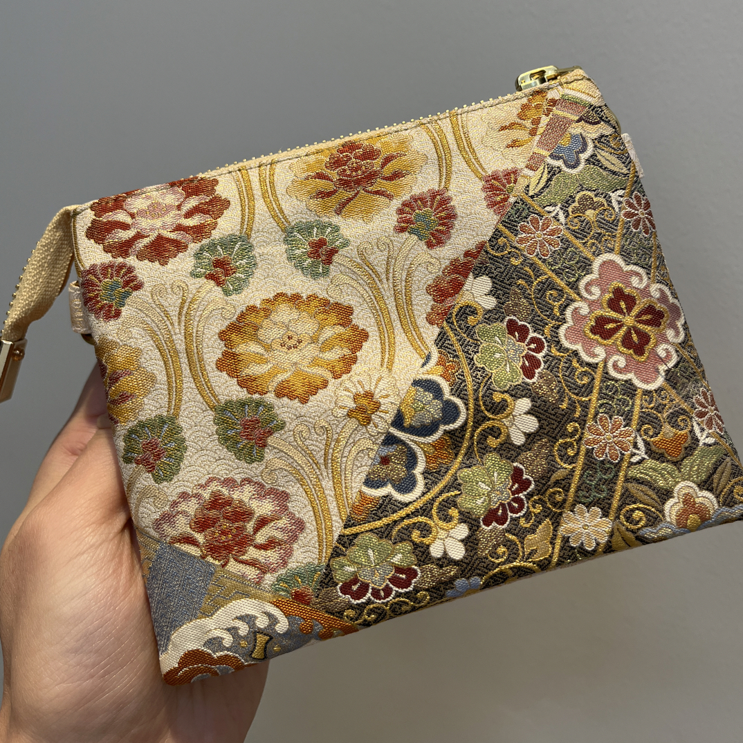 细密织宝相花夹心包加薪包 西阵织包包 收纳包包 新中式茶周边