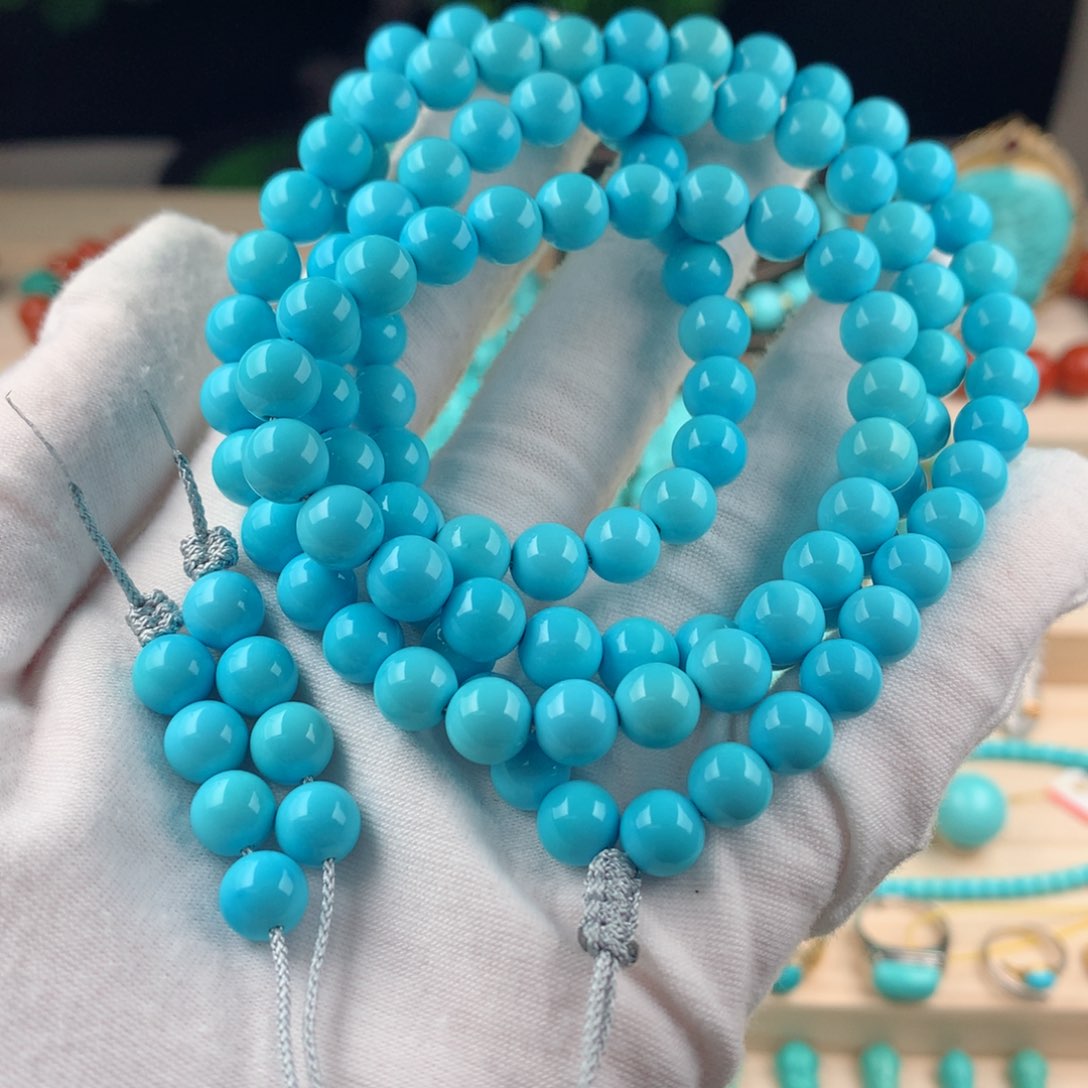 绿松石108念珠卡7.8未镶嵌